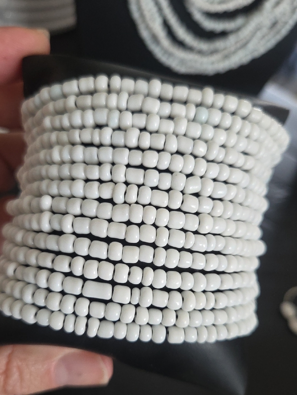 Boutique Purchased White Seedbead  Set NWOT - Picture 3 of 5